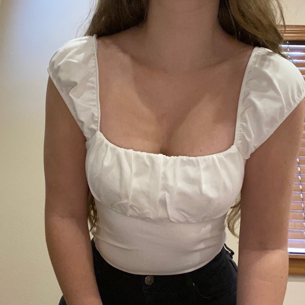 White cap sleeve top